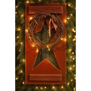 24x11 Christmas Star Light Up Decor, Wooden